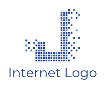 Make a Letter J logo with digital pixels 