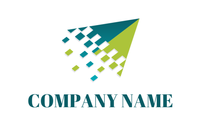 marketing logo symbol digital pixels with arrow paper plane