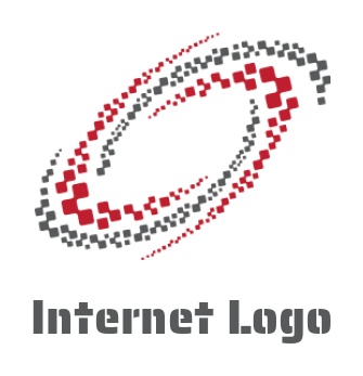  internet logo digital swooshes forming swirl