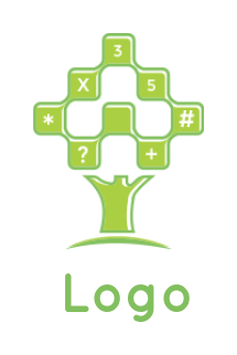 accounting logo maker digital tree with mathematics signs 