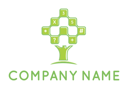 accounting logo maker digital tree with mathematics signs 