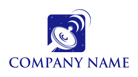 communication logo dish antenna signals square