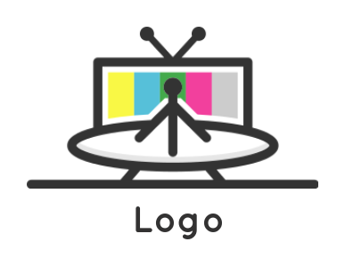 entertainment logo maker dish merged with TV