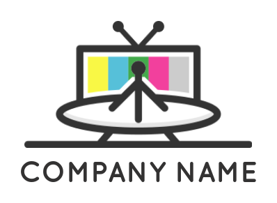 entertainment logo maker dish merged with TV