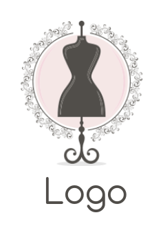 apparel logo icon of mannequin with ornaments