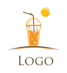 create a food logo icon disposable juice glass