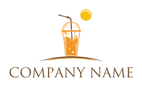 create a food logo icon disposable juice glass