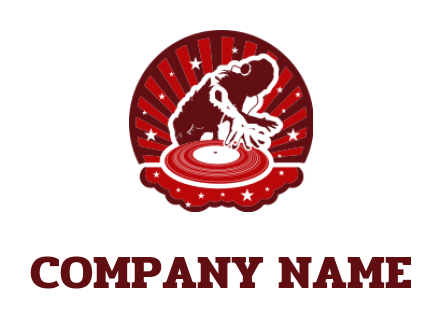 make an entertainment logo DJ playing music