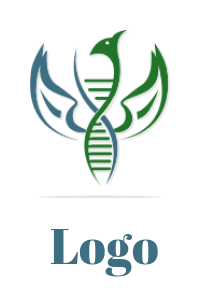 design a medical logo of DNA forming phoenix