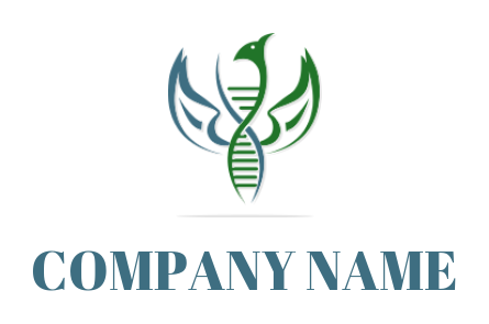 design a medical logo of DNA forming phoenix