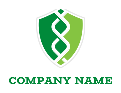 generate a medical logo of DNA inside shield