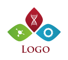 research logo DNA molecule gear pointed ellipse