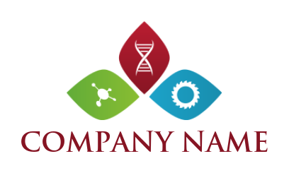 research logo DNA molecule gear pointed ellipse