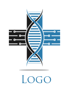 generate a medical logo DNA with medical cross