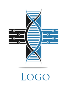 Make a of DNA with medical cross 