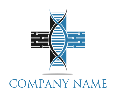 generate a medical logo DNA with medical cross