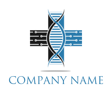 Make a logo of DNA with medical cross 