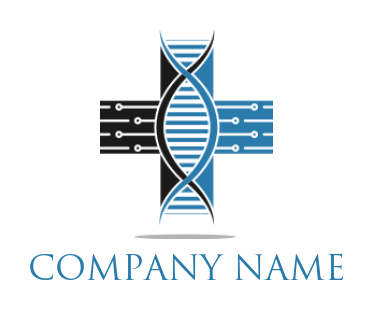 generate a medical logo DNA with medical cross