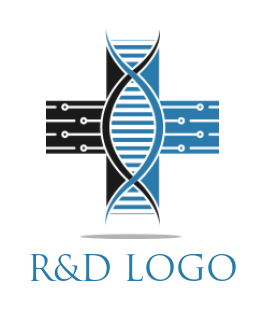 generate a medical logo DNA with medical cross