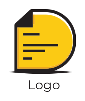 Generate a Letter D logo document in shape of D 
