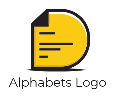 Generate a Letter D logo document in shape of D 