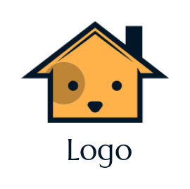 pet logo maker dog face merged with house - logodesign.net
