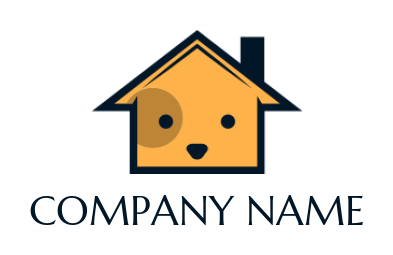 pet logo maker dog face merged with house - logodesign.net