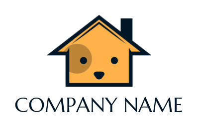pet logo maker dog face merged with house - logodesign.net
