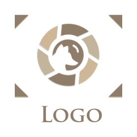 photography logo dog in circle camera shutter