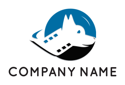 pet log maker dog inside circle with film reel