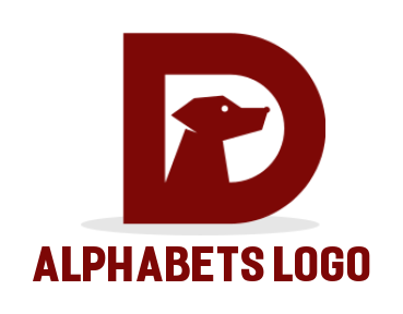 Design a Letter D logo with dog inside