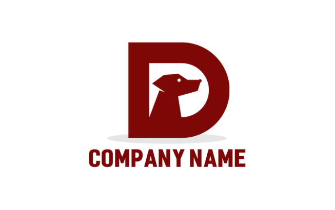 Design a Letter D logo dog inside
