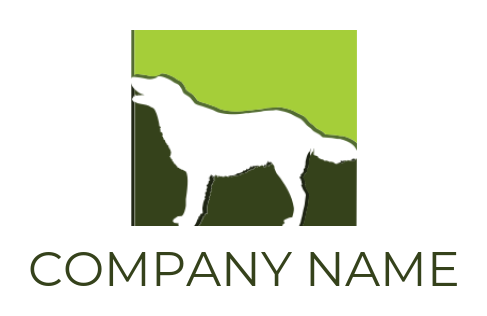 animal logo maker dog silhouette in square - logodesign.net