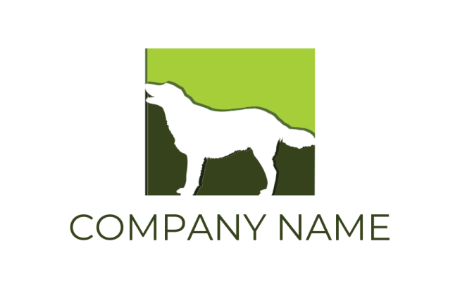 animal logo maker dog silhouette in square - logodesign.net