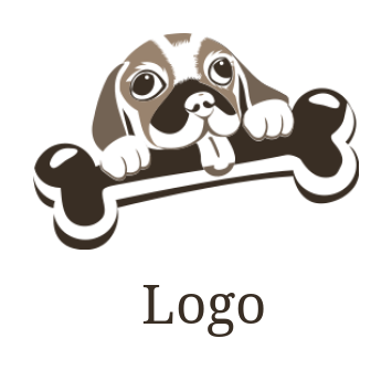generate an animal logo of a dog with bone 