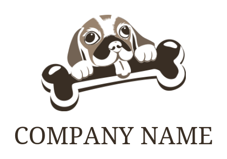 animal logo maker dog with bone - logodesign.net