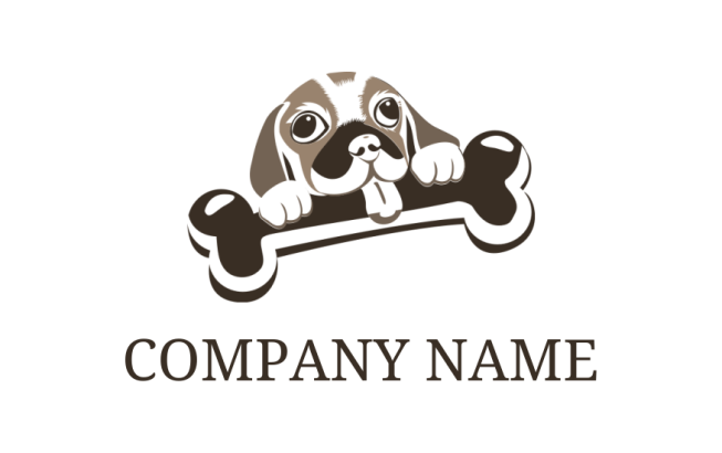 generate an animal logo of a dog with bone 