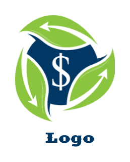 dollar icon with leaves 