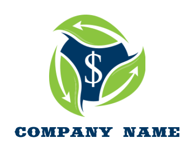 tax consultant logo maker dollar icon with leaves