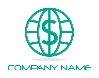 create an investment logo dollar inside a globe