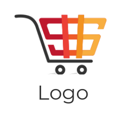 Generate a of Dollar sign forming shopping cart