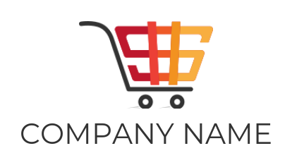 Finance logo dollar sign forming shopping cart