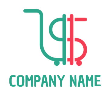 ecommerce logo dollar sign shape shopping cart