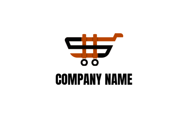 Dollar sign incorporated with shopping cart template