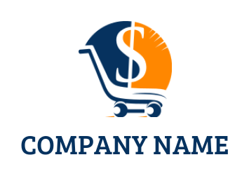 ecommerce logo dollar sign with shopping cart