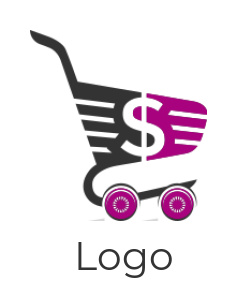 Dollar sign incorporated with shopping cart sample