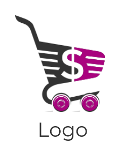 Dollar sign incorporated with shopping cart