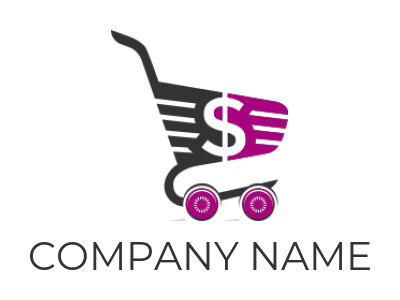 Dollar sign incorporated with shopping cart logo sample