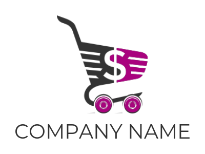 ecommerce logo dollar sign with shopping cart