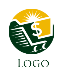 finance logo dollar sign forming shopping cart
